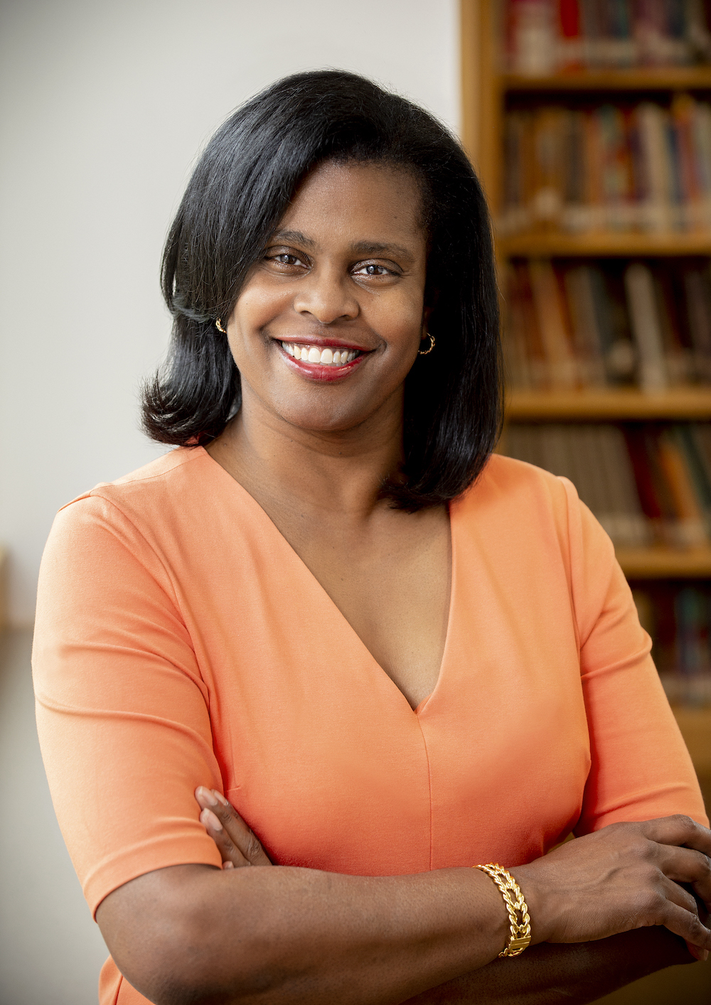 Photograph of Dr. Sonja Santelises, CEO of the Baltimore City School System at<br />
The Academy for College and Career Exploration (ACCE) on 10/6/21.